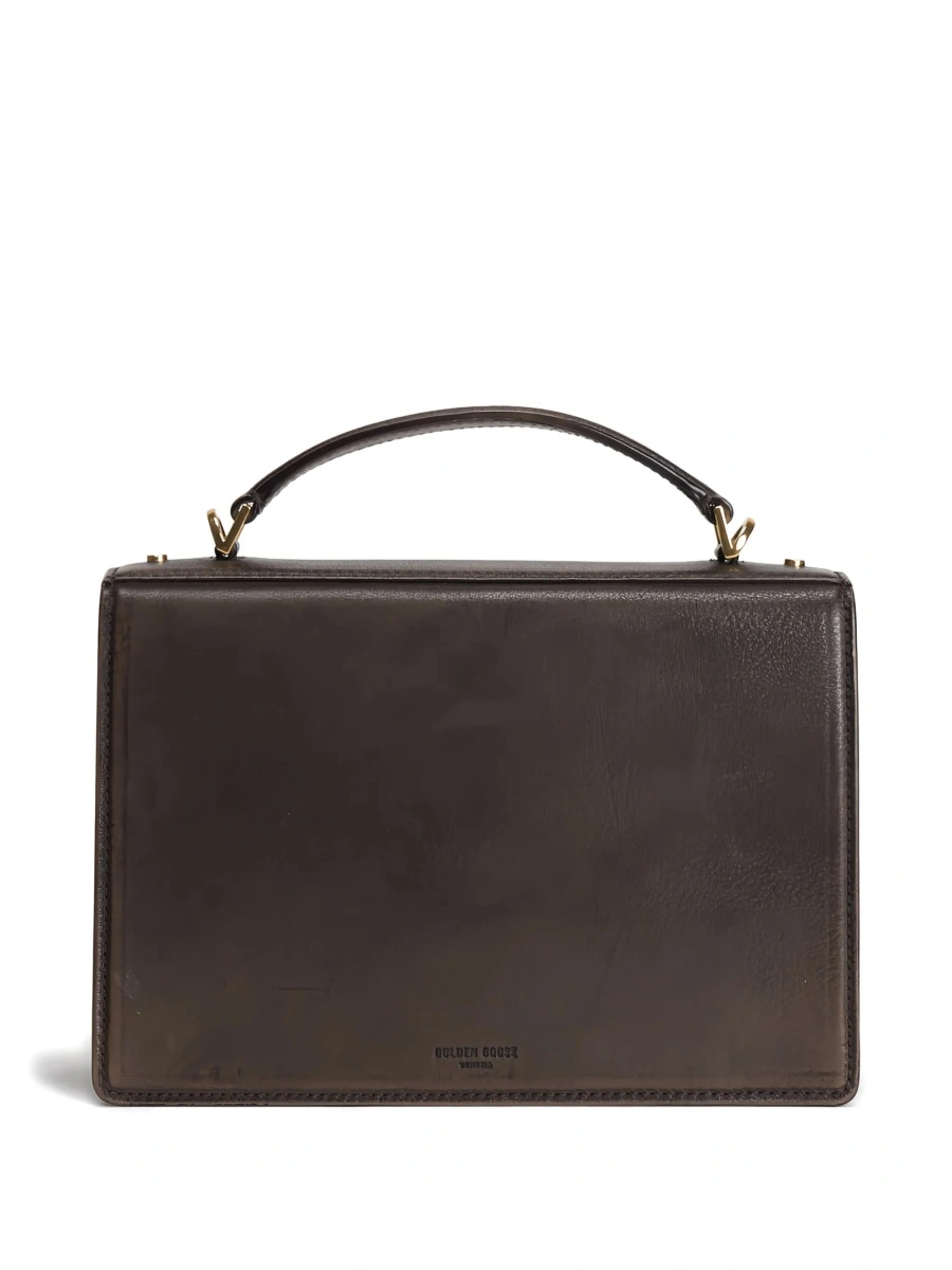 Geanta tip postas Golden Goose neagra din piele - Img 2