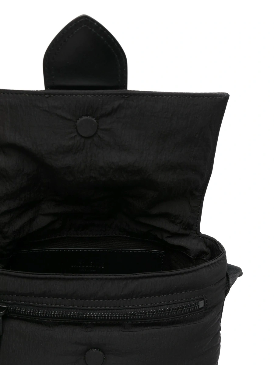 Geanta tip postas JACQUEMUS Bambino neagra din nylon si piele - Img 5