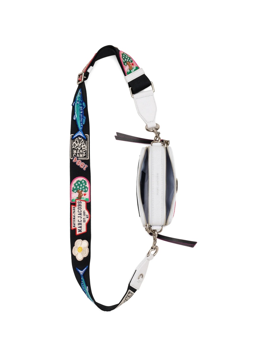 Geanta tip postas Marc Jacobs snapshot albastra din bumbac - Img 4