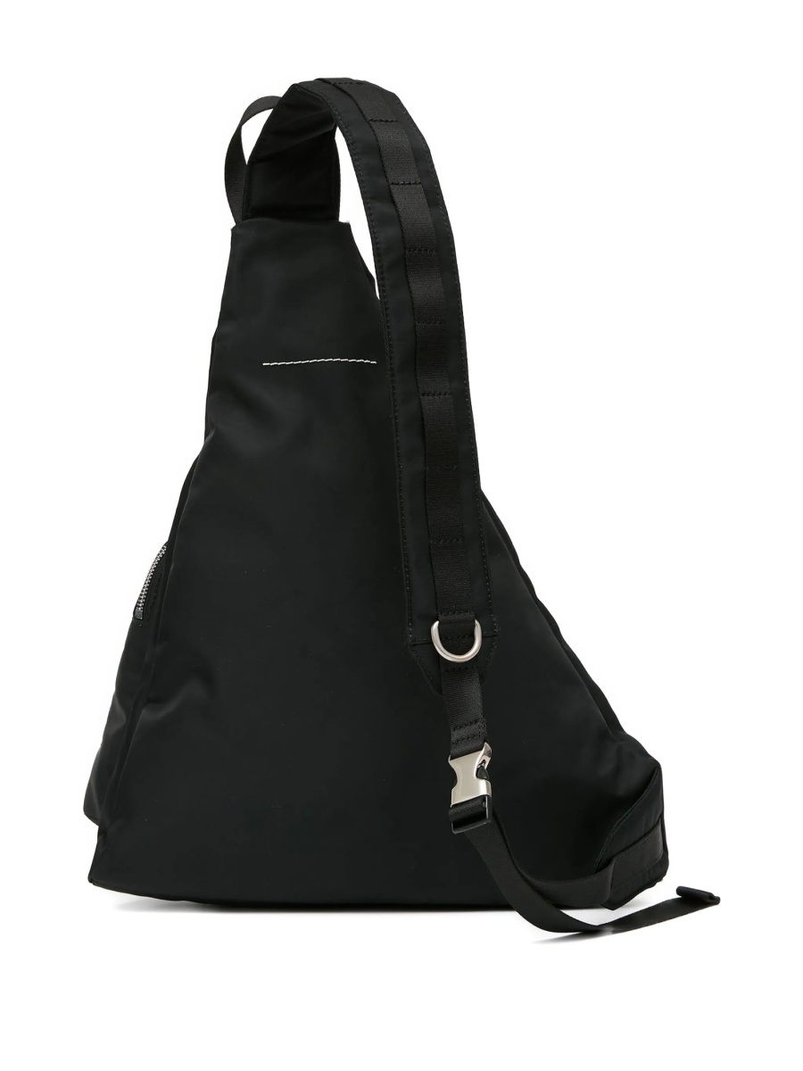 Geanta tip postas MM6 Maison Margiela neagra din poliamida - Img 5