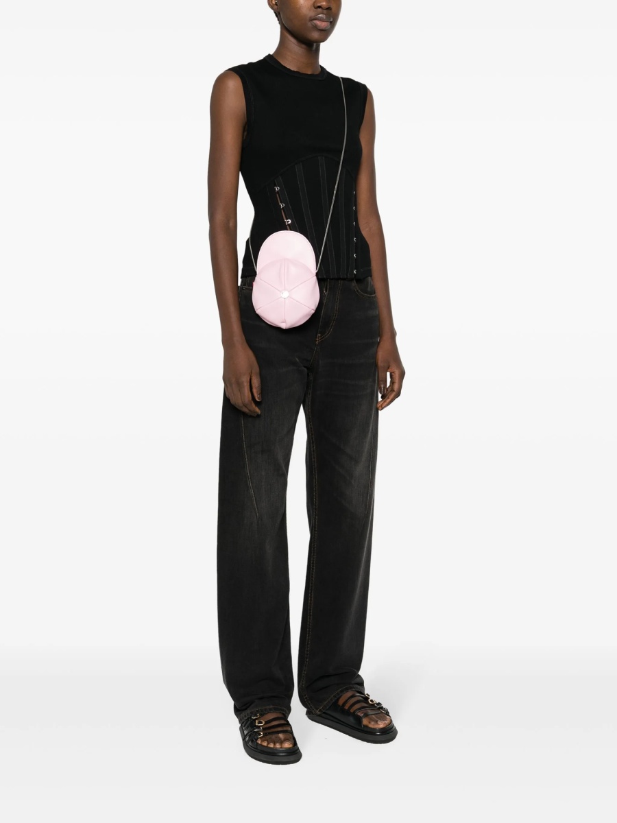 Geanta tip postas MOSCHINO JEANS roz din piele - Img 2