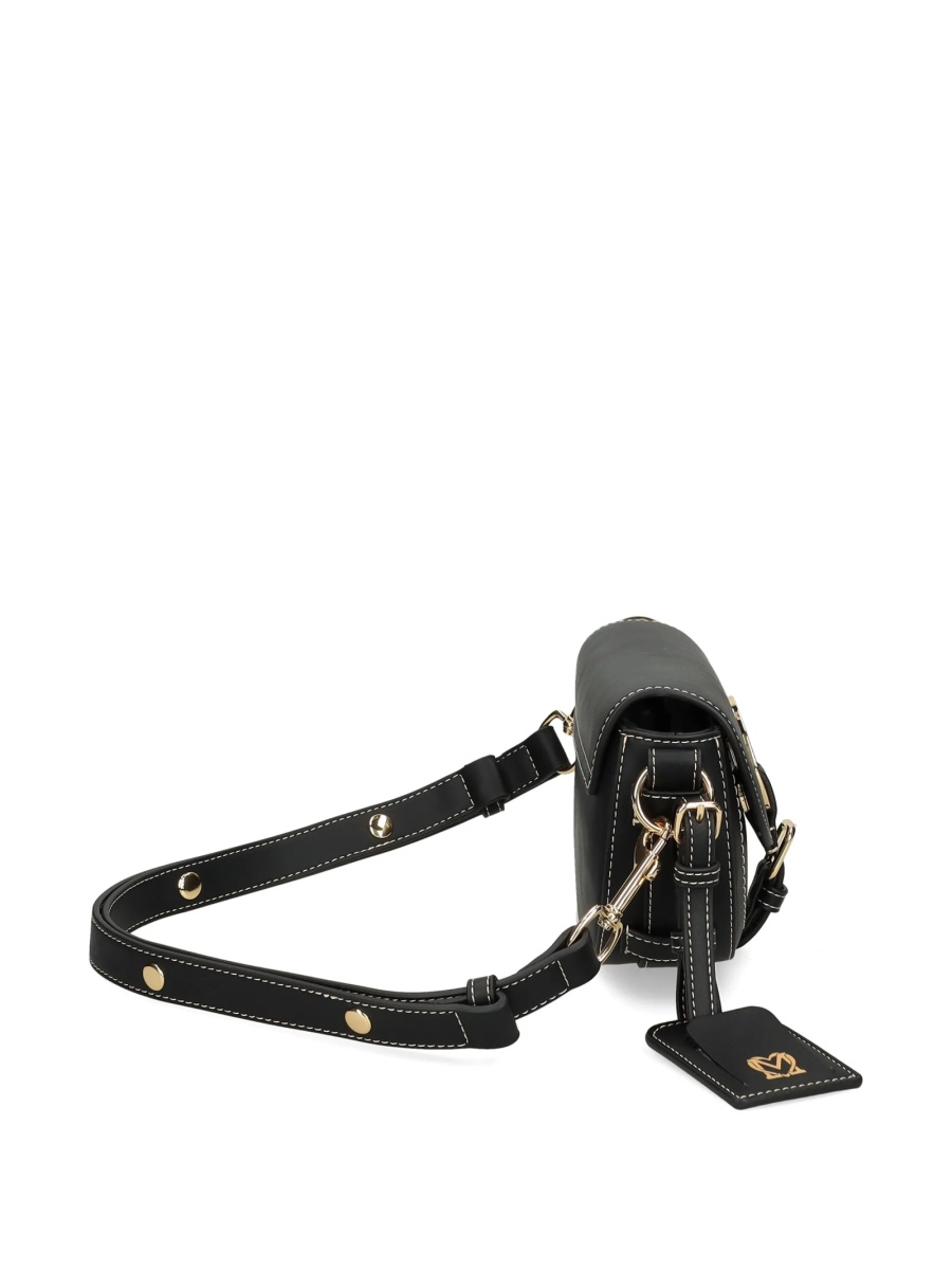 Geanta tip postas Moschino neagra din poliuretan - Img 3