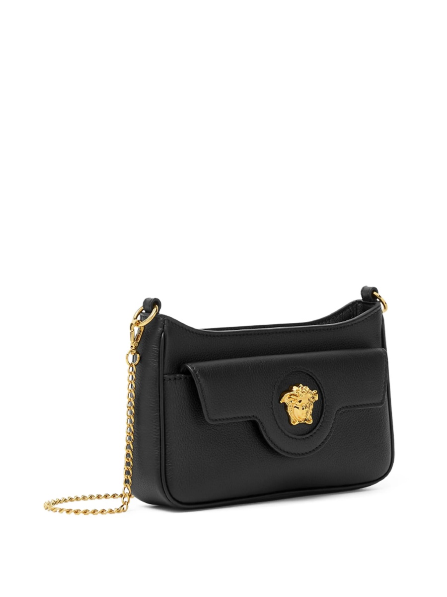 Geanta tip postas Versace La Medusa neagra din piele - Img 4