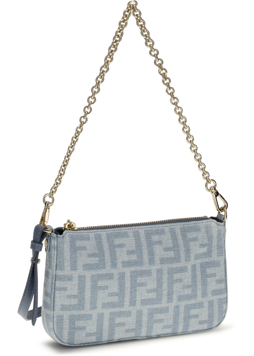 Genti Denim Baguette Clutch - Img 3