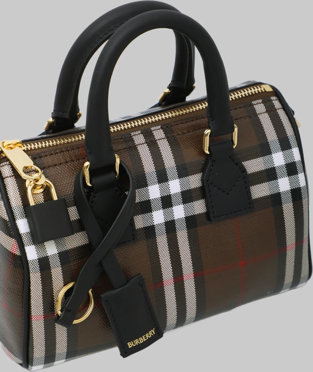 Genti Mini Check Bowling Bag - Img 4