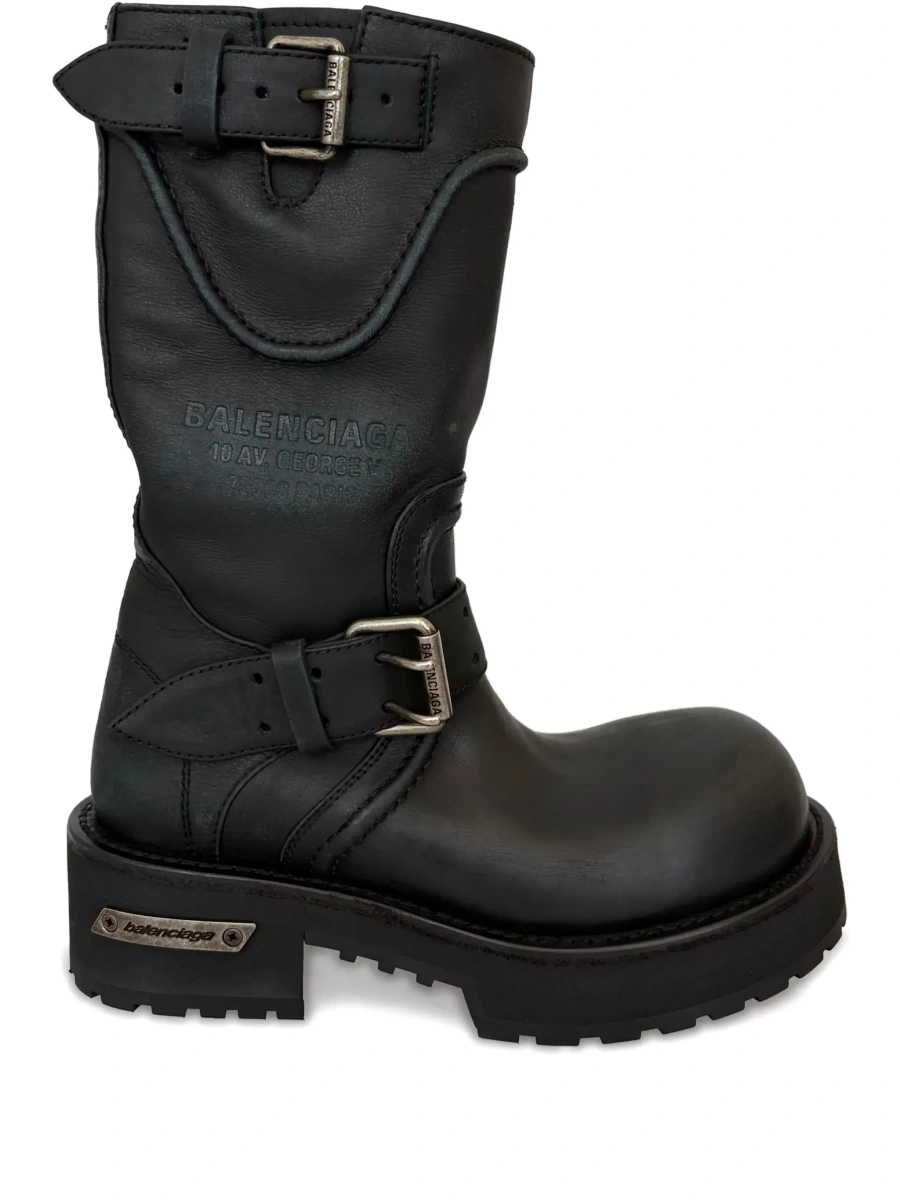 Ghete Balenciaga negre din piele - Img 6