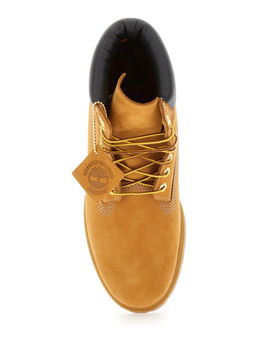 Ghete Beige 'Premium' Lace-Up Ankle Boots with Logo Imprint on the Side in Leather for Men - Img 4