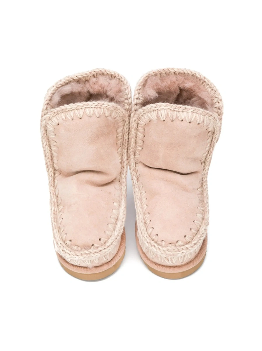 Ghete MOU KIDS roze din piele intoarsa - Img 7