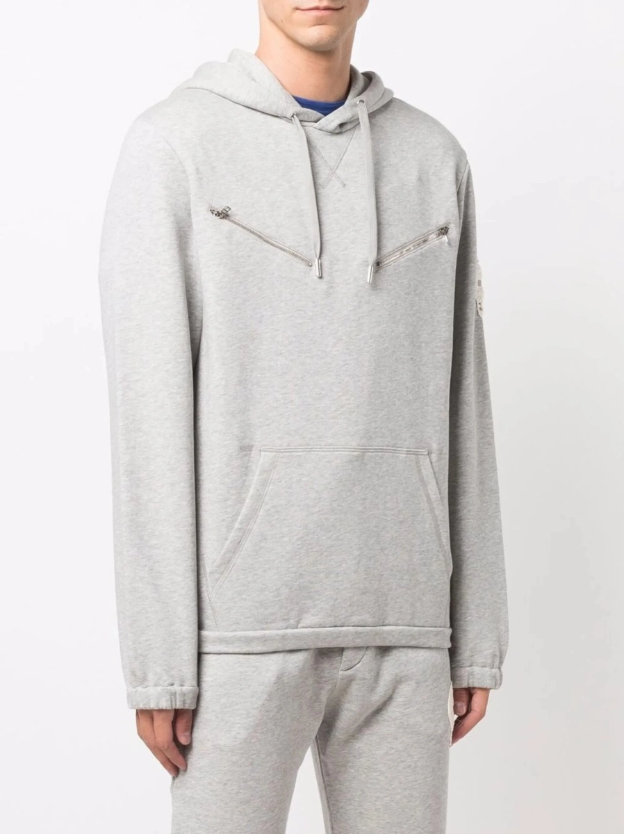 Hanorac Alexander McQueen gri din bumbac - Img 3