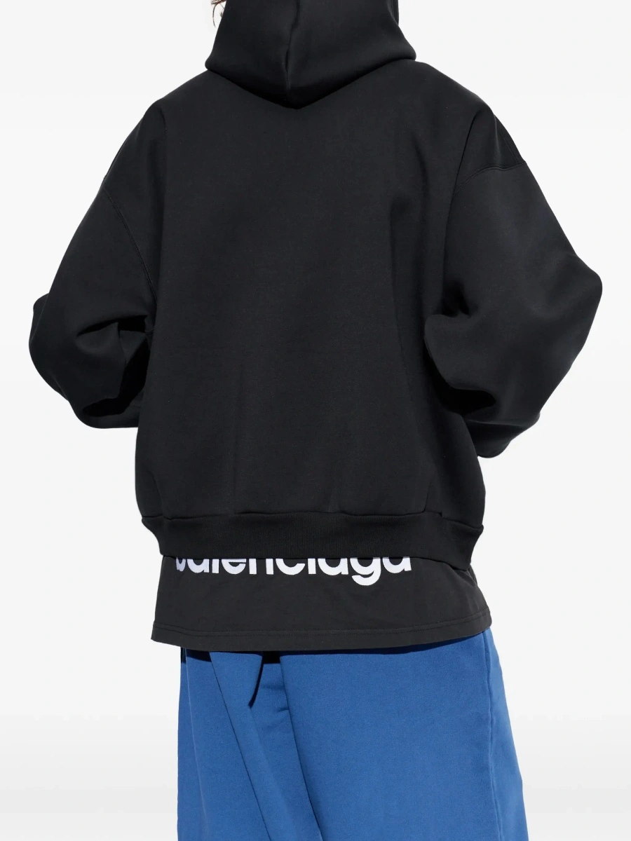 Hanorac Balenciaga negru din bumbac - Img 6