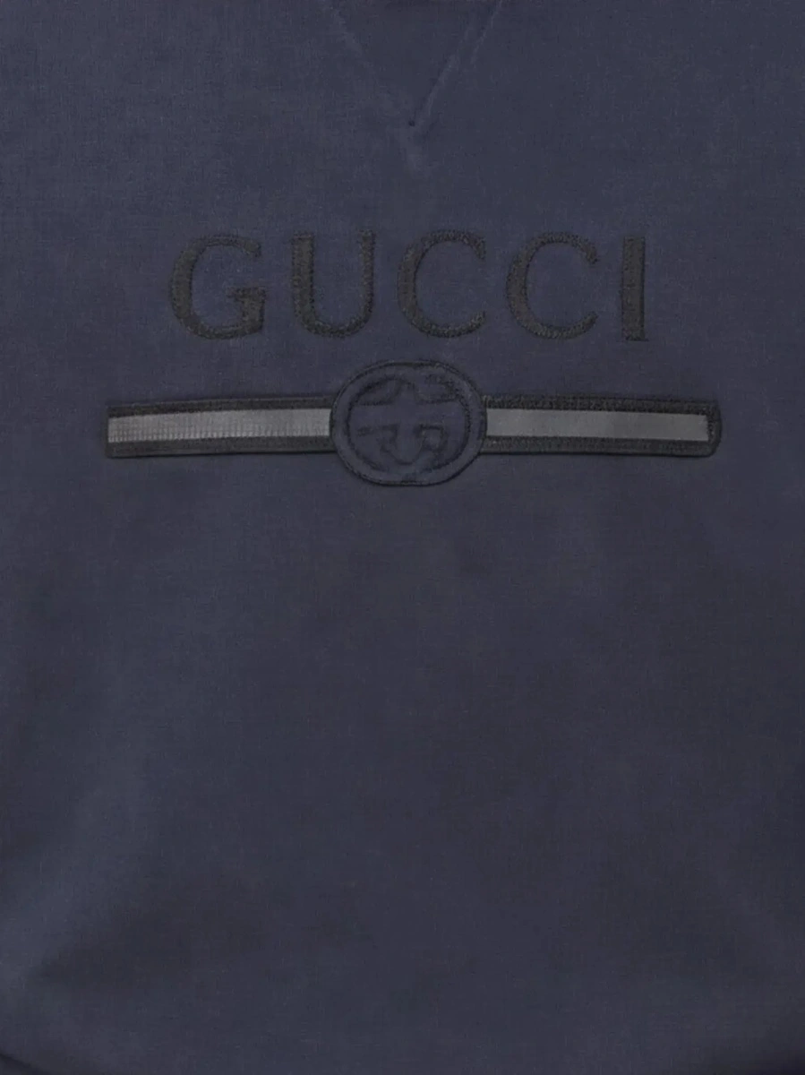 Hanorac Gucci albastru din bumbac - Img 4