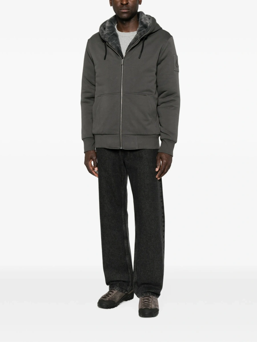 Hanorac Moose Knuckles gri din polyester si bumbac - Img 2