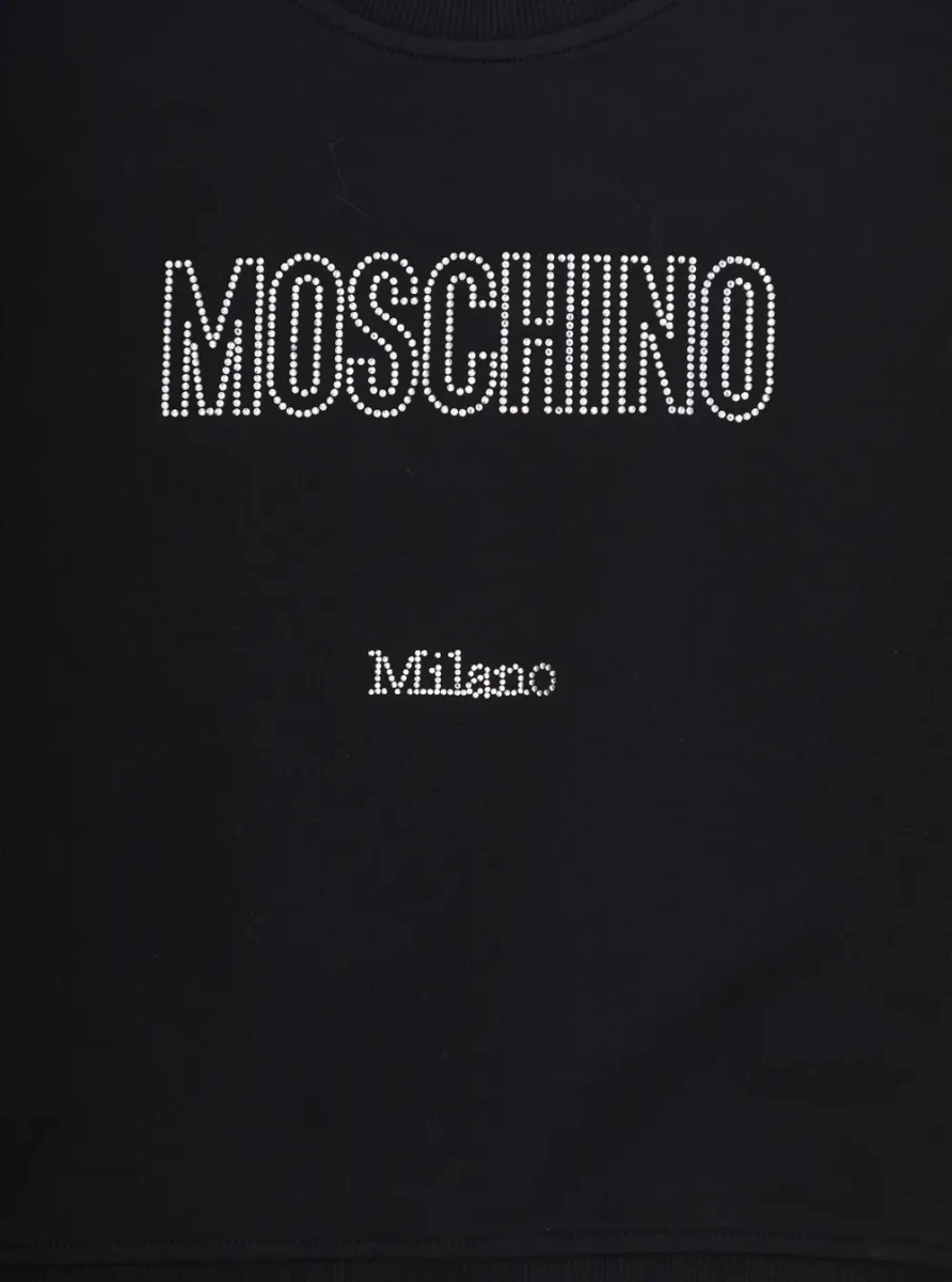 Hanorac MoschinoS negru din bumbac 'Logo' - Img 3