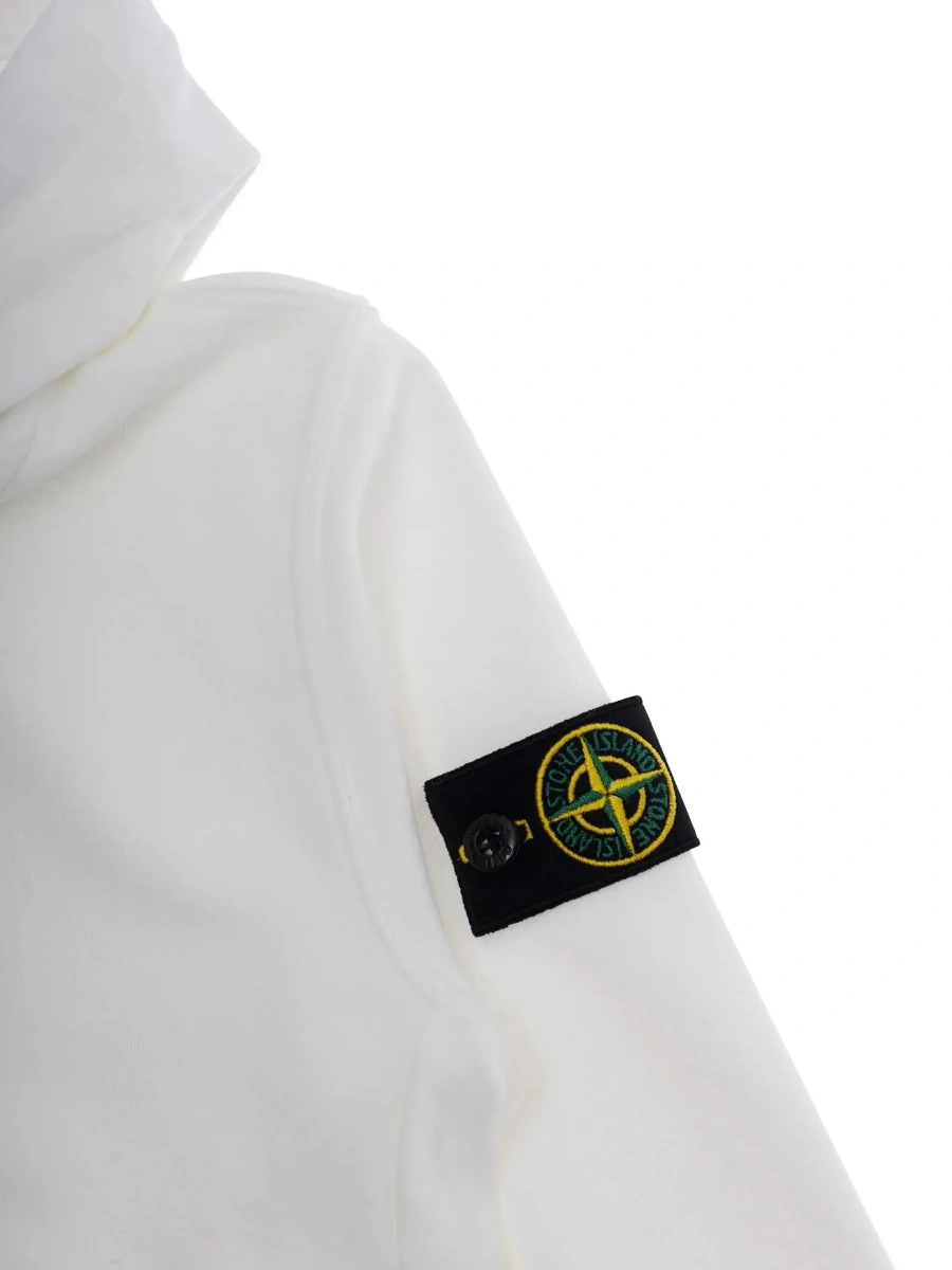 Hanorac Stone Island alb din bumbac - Img 5