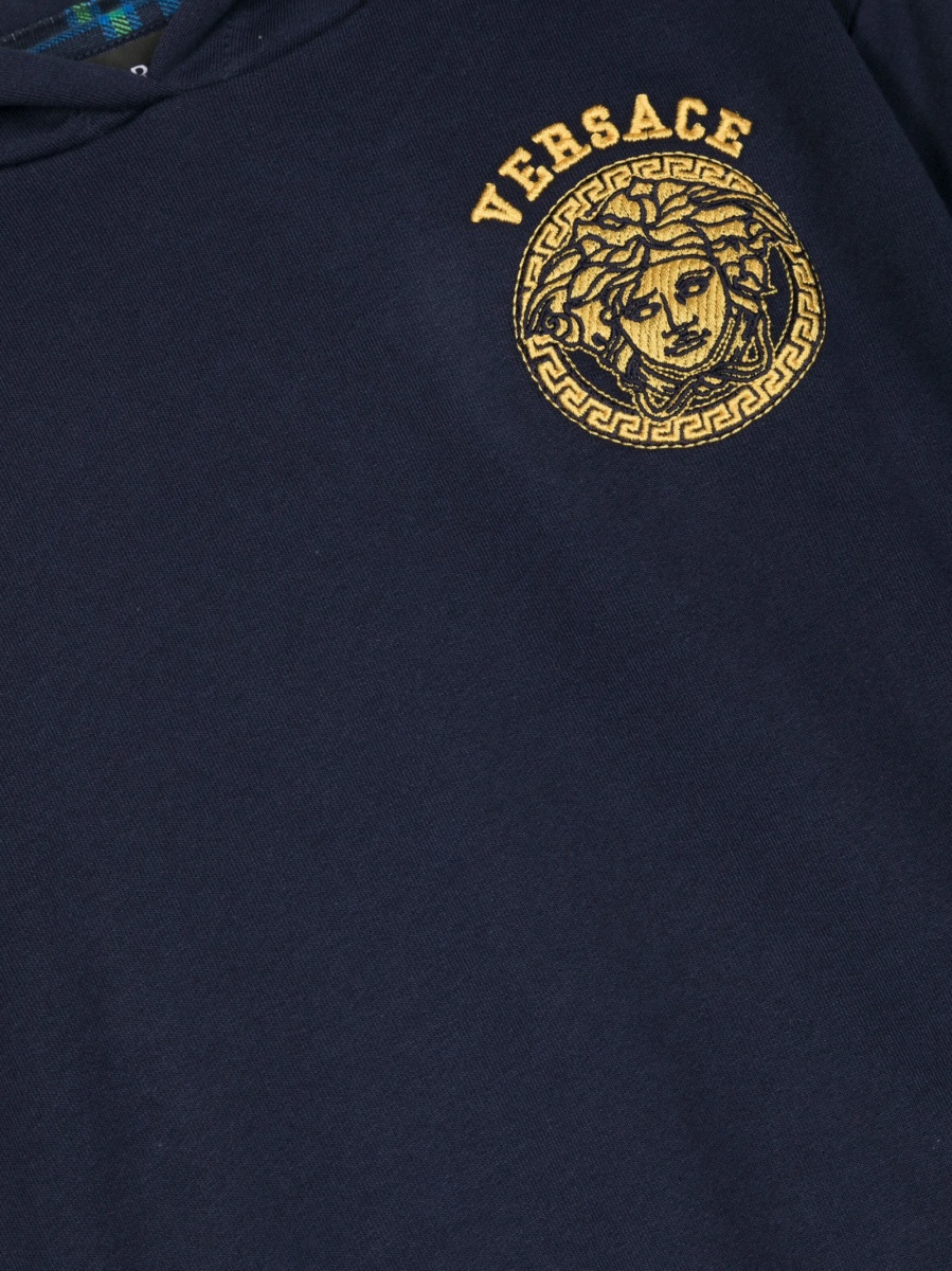 Hanorac Versace albastru din bumbac si polyester - Img 3