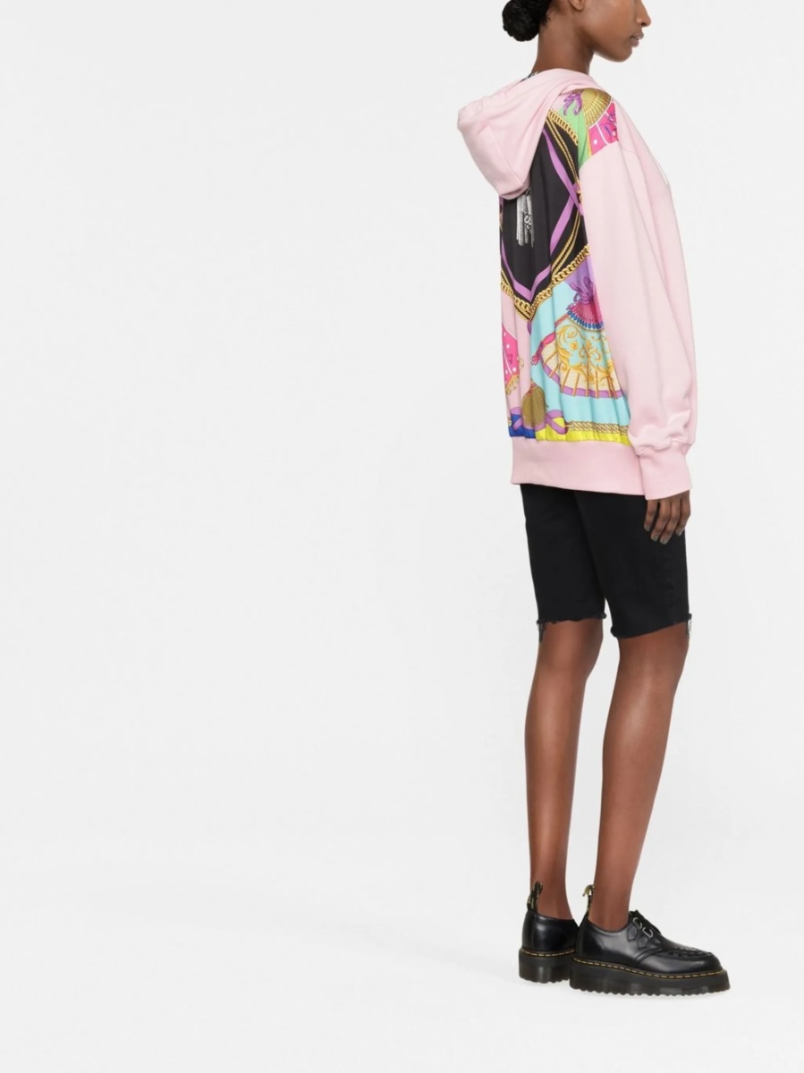 Hanorac Versace roz din polyester si bumbac - Img 3