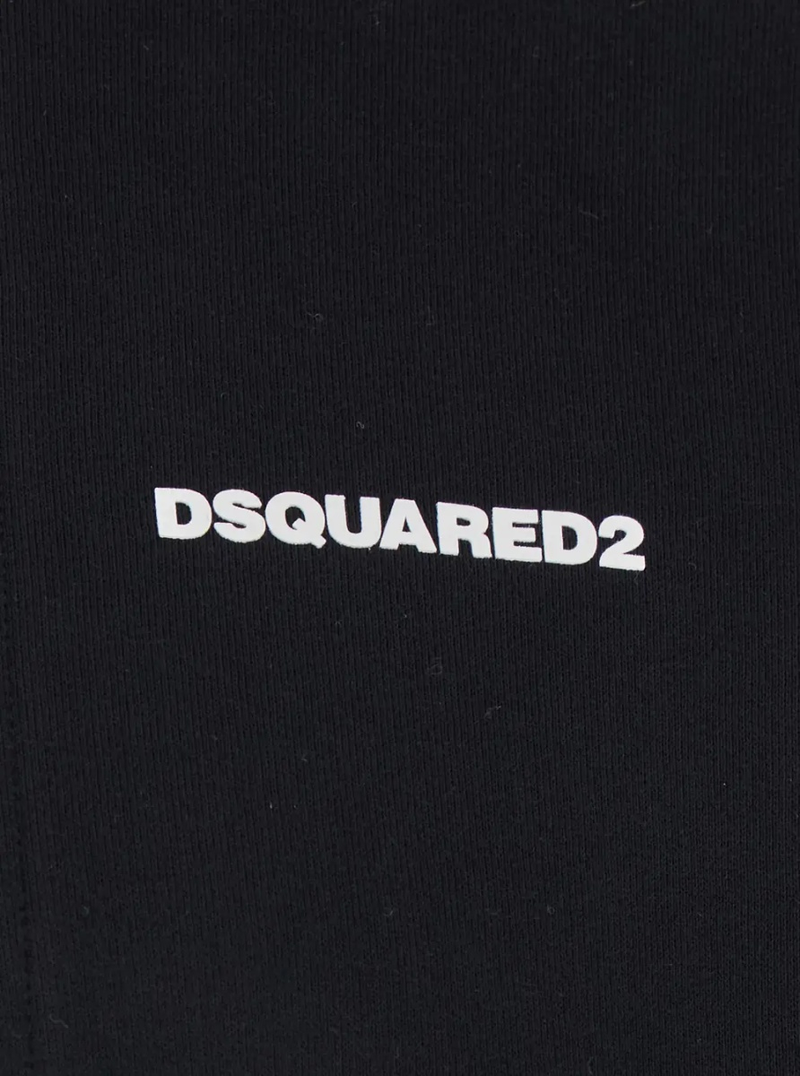 Hanorace Black High Neck Sweatshirt with Lettering Logo on the Front in Cotton Man - Img 3
