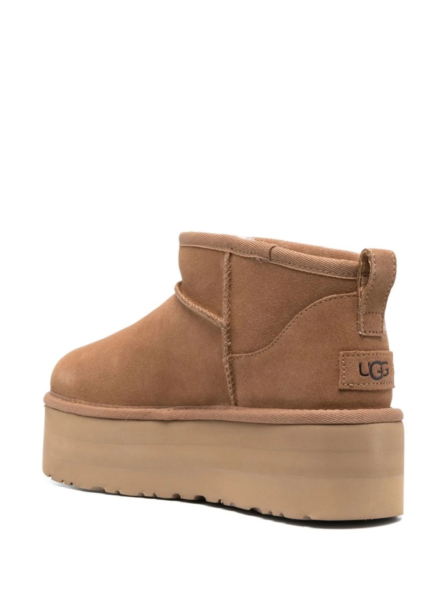 Incaltaminte UGG maro din lana si lyocell - Img 3