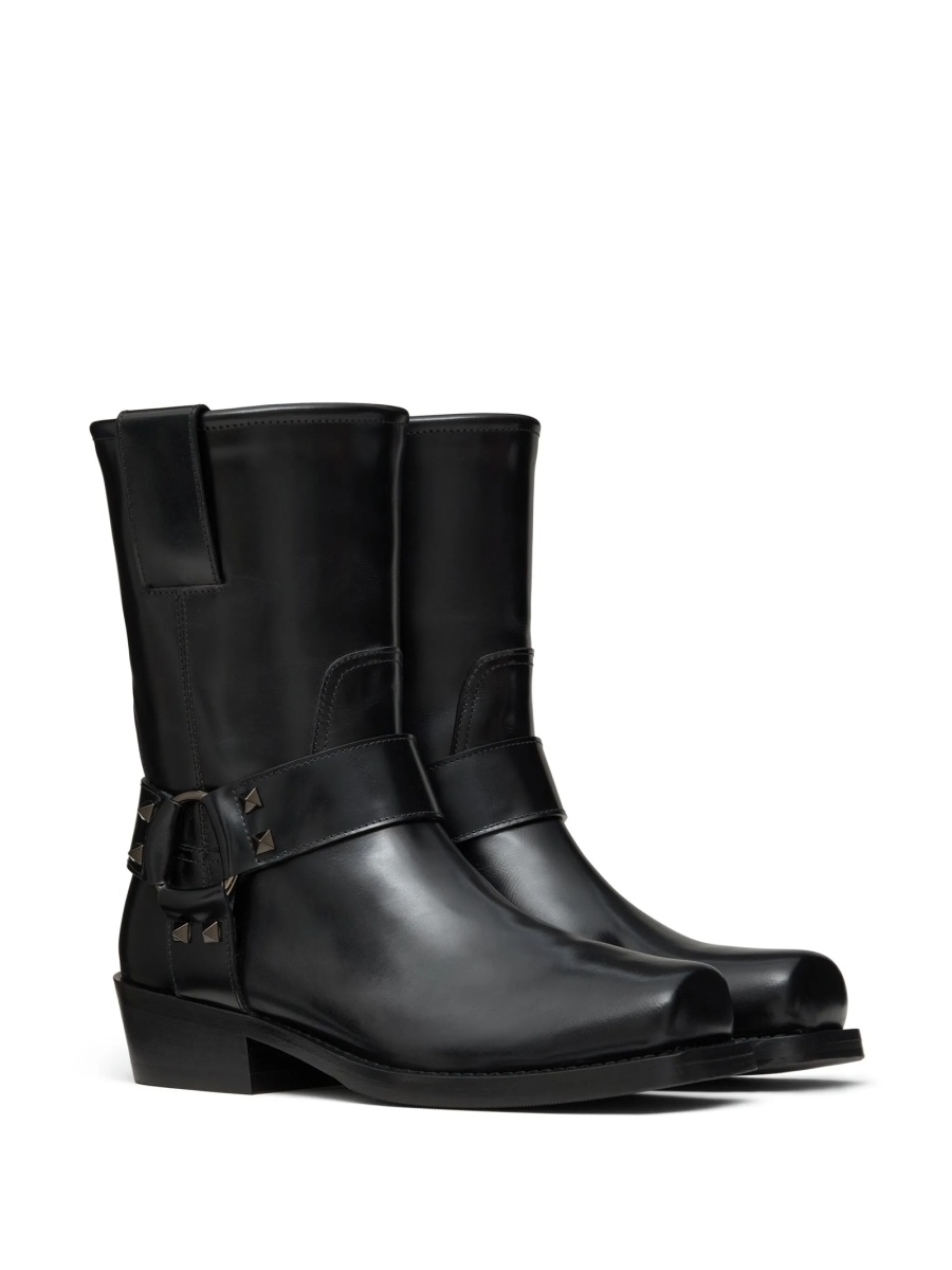 Incaltaminte Valentino Garavani Rockstud neagra din piele si metal - Img 2