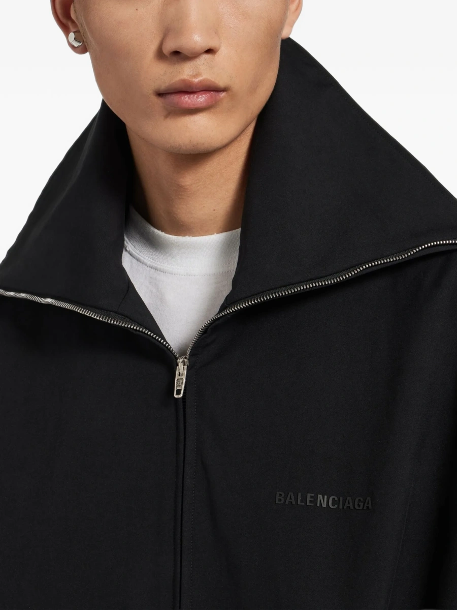 Jacheta Balenciaga neagra din bumbac si poliamida - Img 2