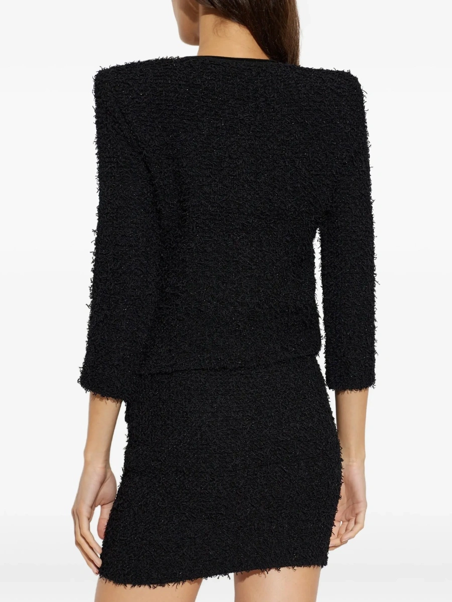 Jacheta Balmain neagra din tweed - Img 6