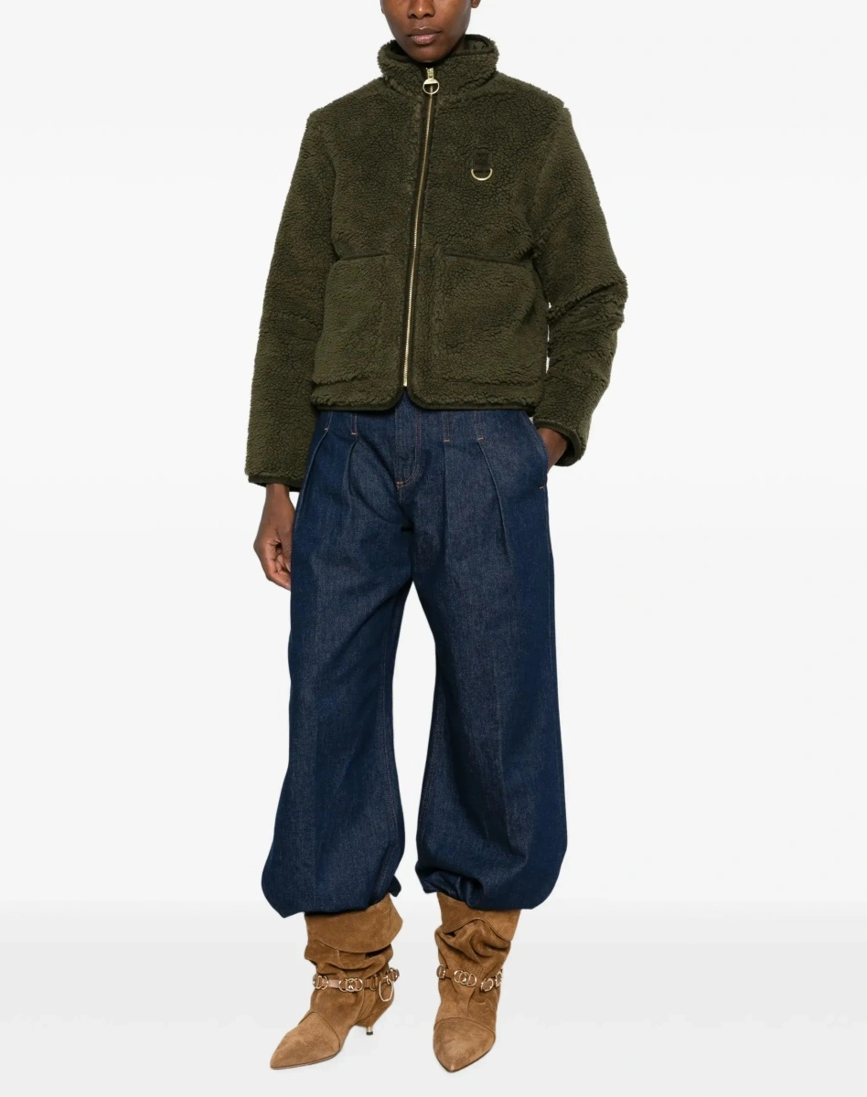 Jacheta Barbour verde din fleece - Img 4