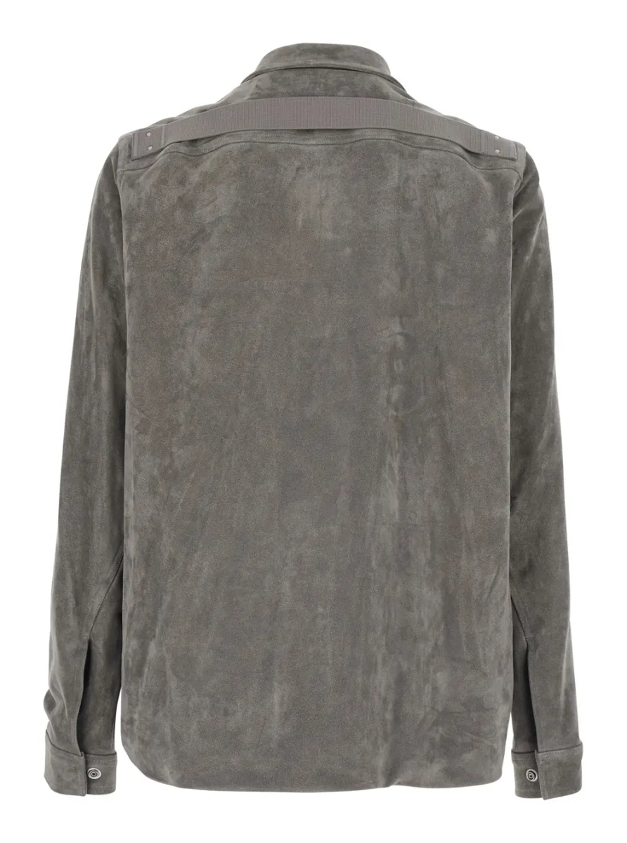 Jacheta 'Brad' Grey Jacket with classic collar and back strap in suede men - Img 2