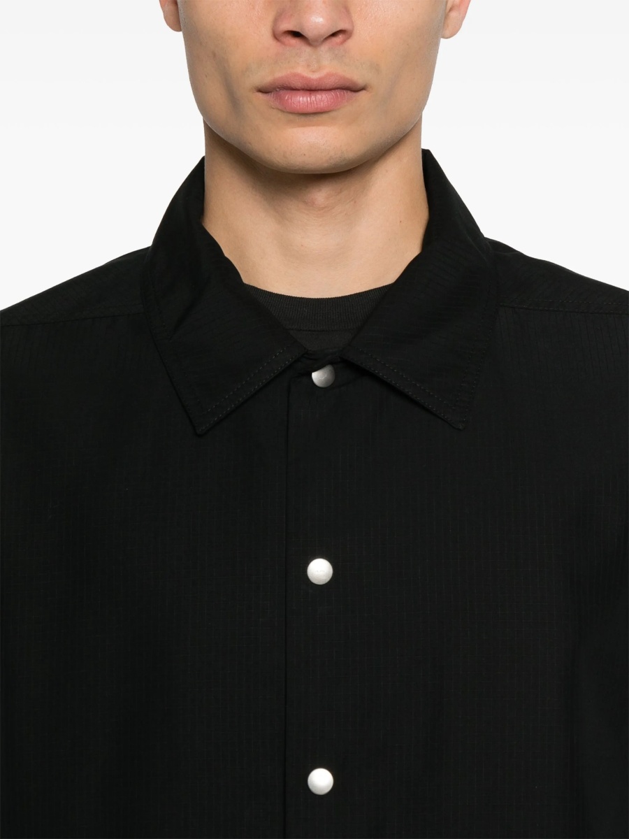 Jacheta camasa Rick Owens neagra din lyocell - Img 5