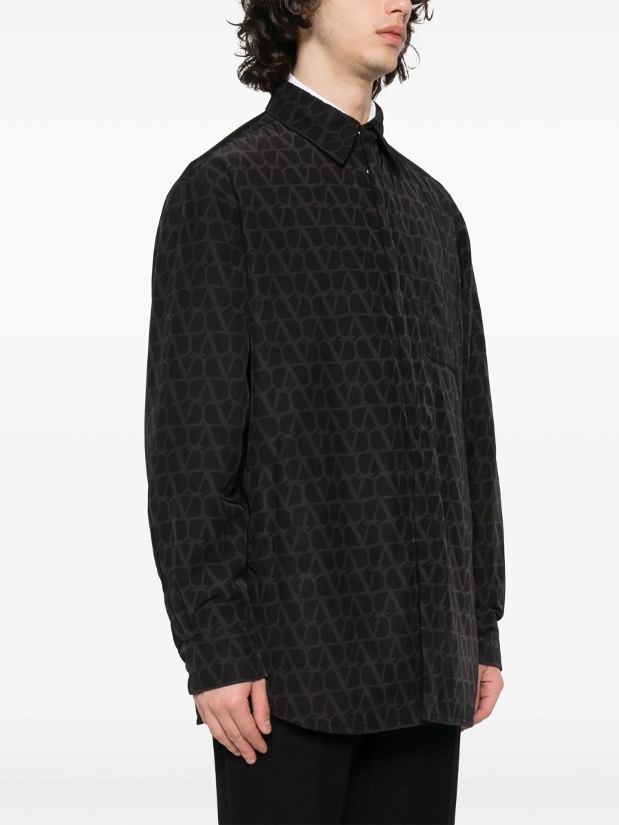 Jacheta camasa Valentino Garavani Toile Iconographe neagra din polyester - Img 3