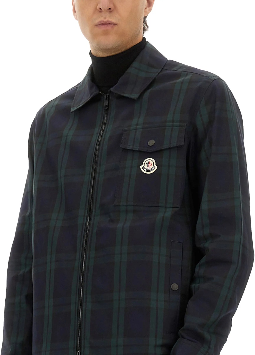 Jacheta Checked Cotton Gabarine Shirt Jacket - Img 4