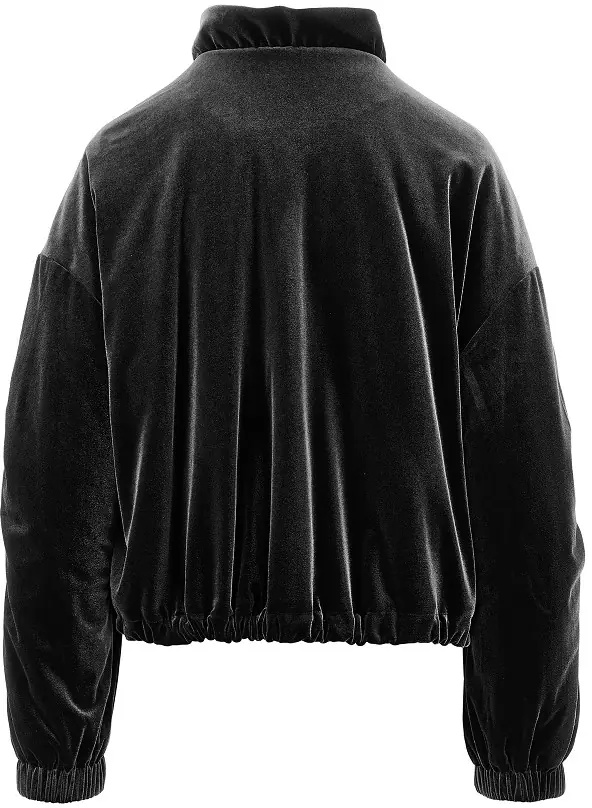 Jacheta Chenille blouson jacket with gathered neck - Img 3