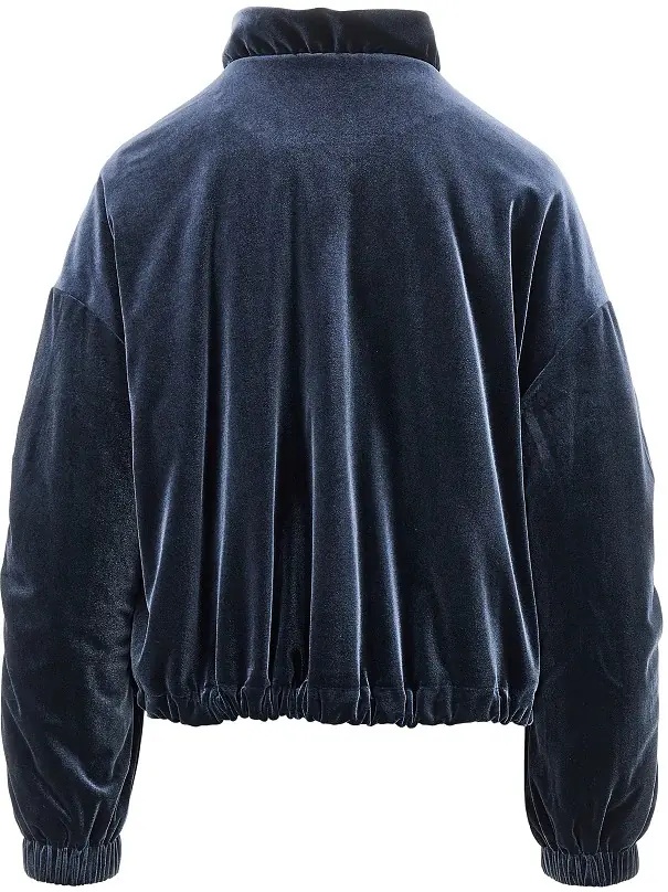 Jacheta Chenille blouson jacket with gathered neck - Img 3