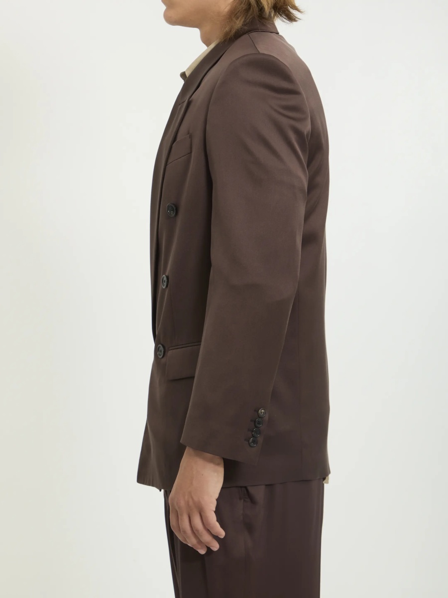 Jacheta Double-Breasted Silk Satin Jacket - Img 2