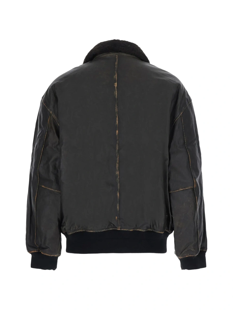 Jacheta DUNST neagra din piele si shearling - Img 5