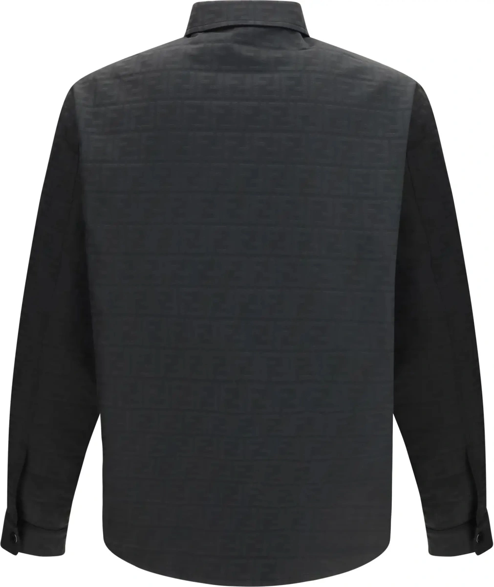 Jacheta Fendi neagra din jacquard FF si nylon - Img 2