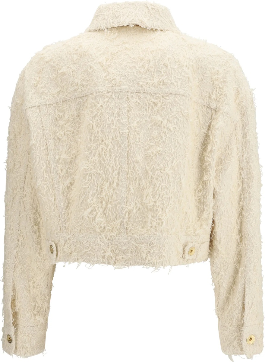 Jacheta Fuzzy dyed denim outerwear Jacket with monili - Img 2