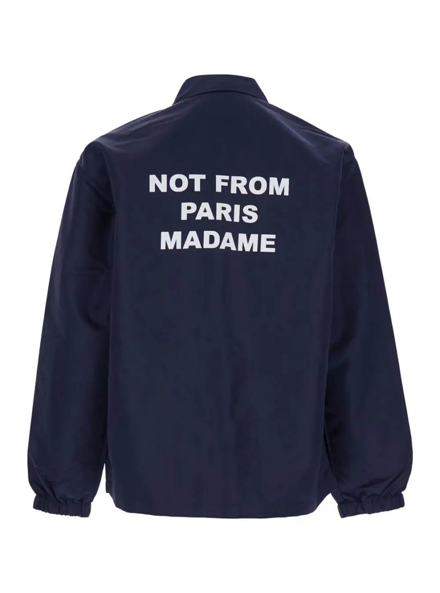 Jacheta Jacket 'La Veste Slogan' with Slogan on Front and Back in Tech Fabric Blue Men - Img 2