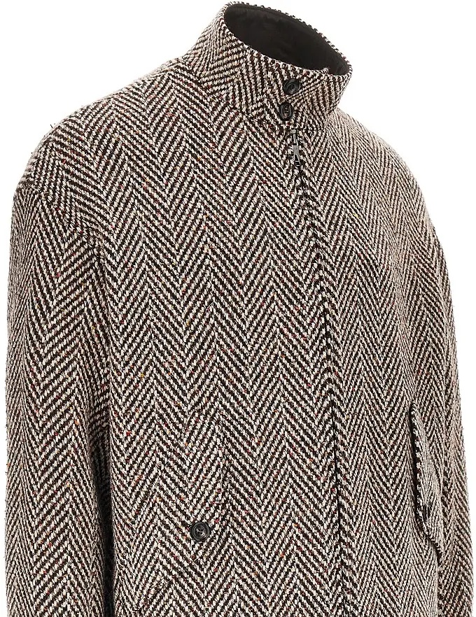 Jacheta Knitted blouson with chevron motif - Img 2