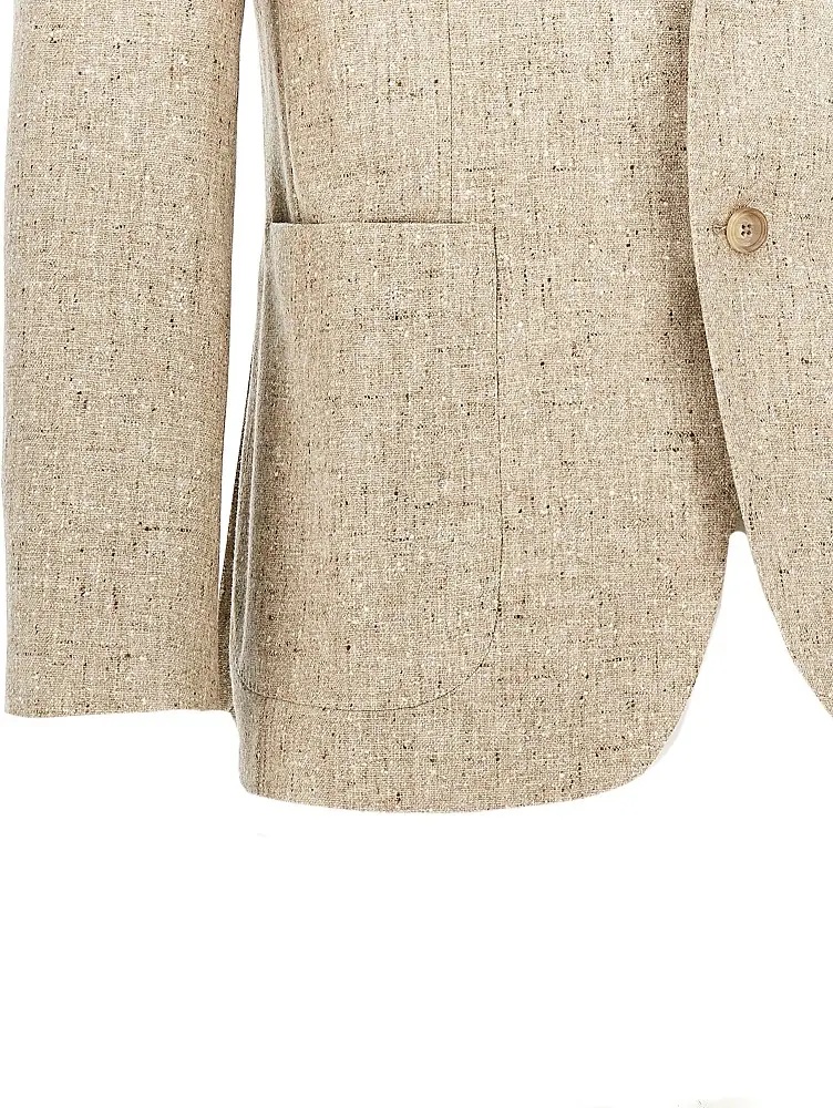 Jacheta Mouliné virgin wool single-breasted jacket - Img 2