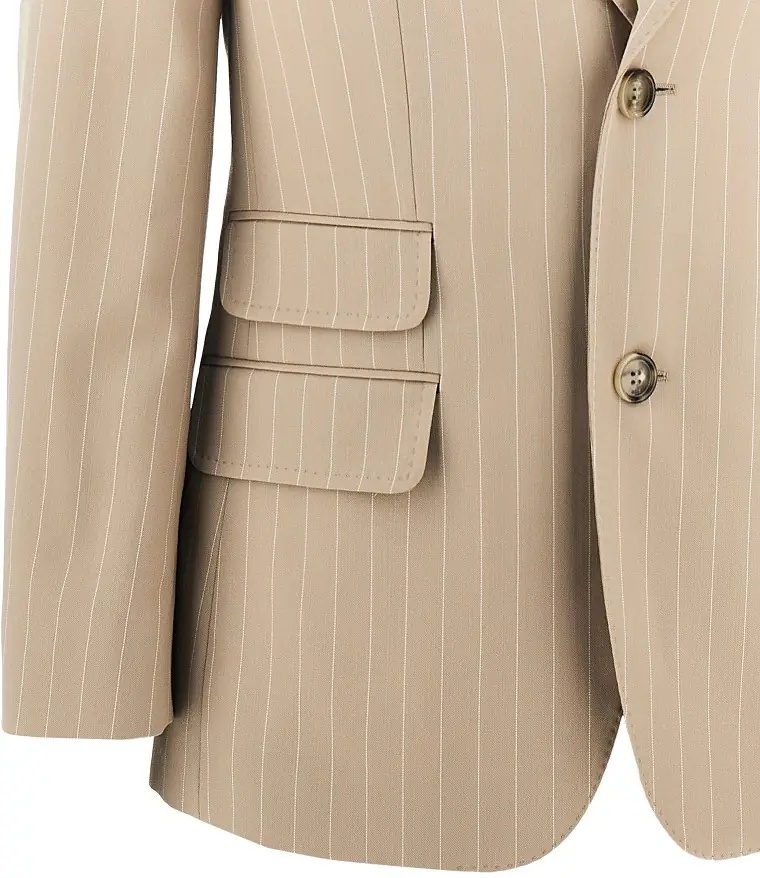 Jacheta Pinstriped wool single-breasted jacket - Img 2