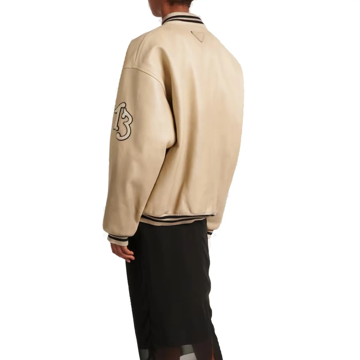 Jacheta Prada Padded Leather Varsity Jacket - Img 2