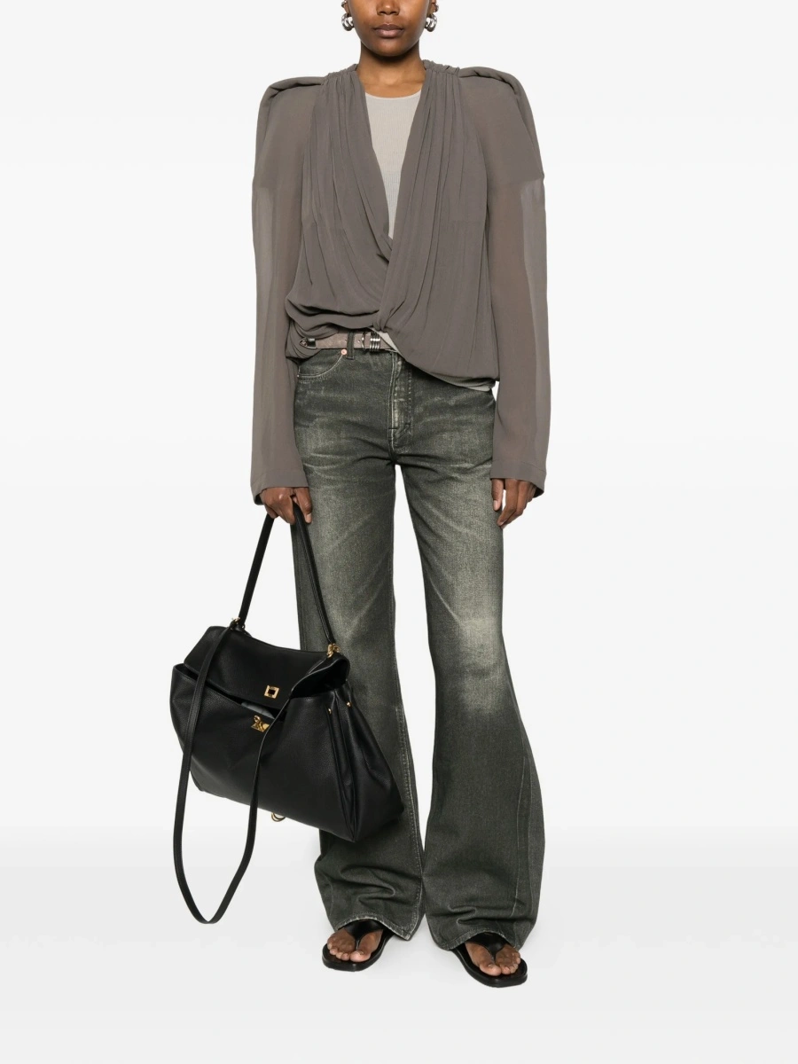 Jacheta Rick Owens gri din matase - Img 2