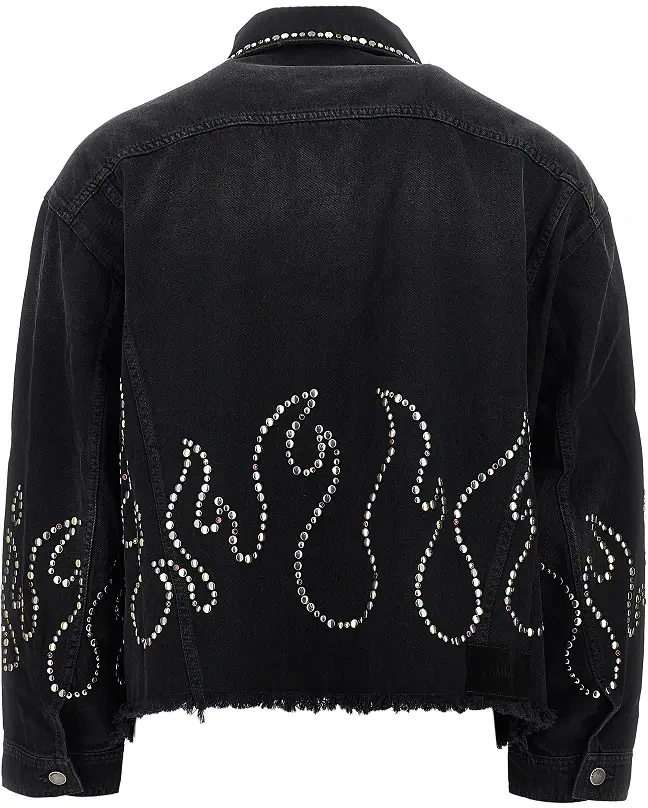 Jacheta Studded Flames denim jacket - Img 3
