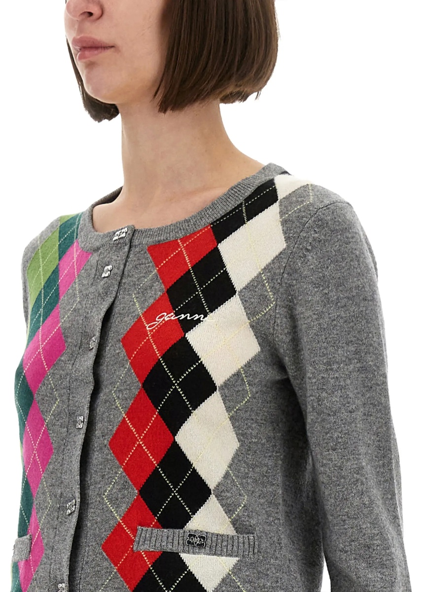 Jacquard Cashmere Cardigan - Img 4