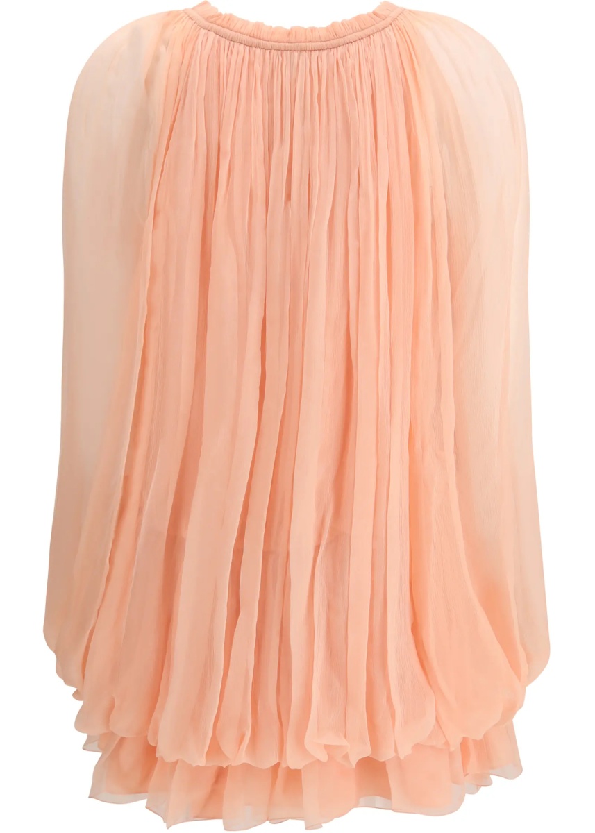 Mini Dress with cape in silk muslin - Img 2