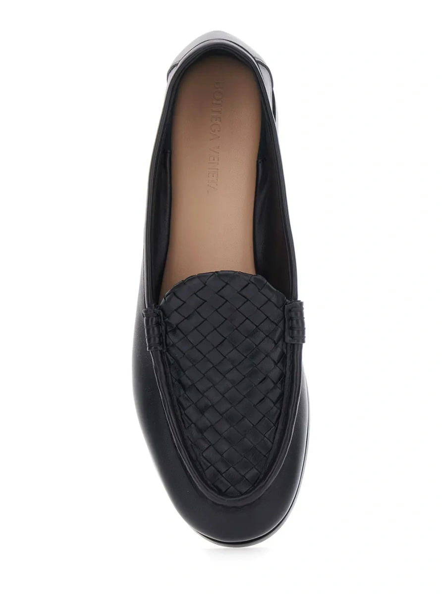 Mocasini Bottega Veneta negri din piele 'Silenzio' - Img 4
