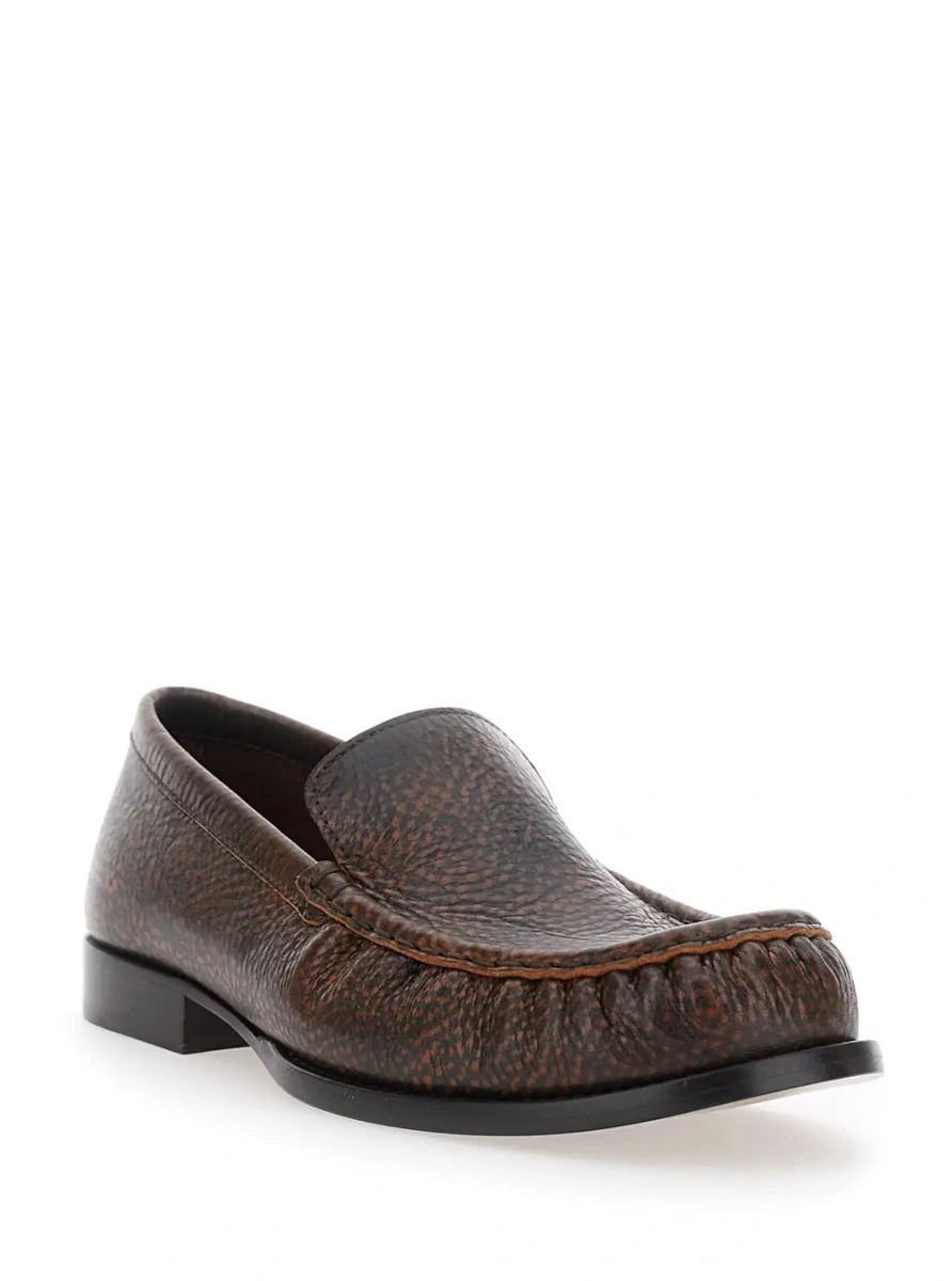 Mocasini Dries Van Noten maro din piele - Img 2
