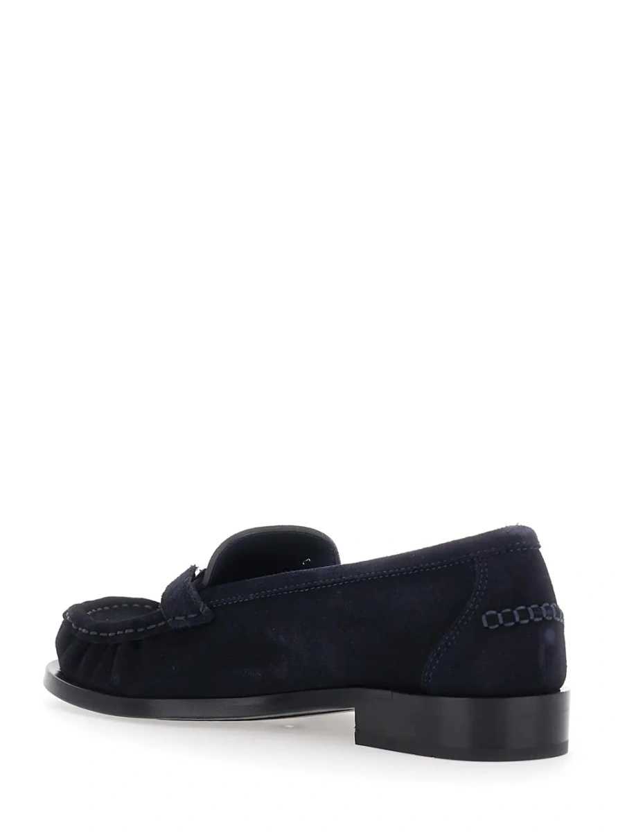 Mocasini Ferragamo albastri din piele intoarsa 'MARIAN' - Img 3