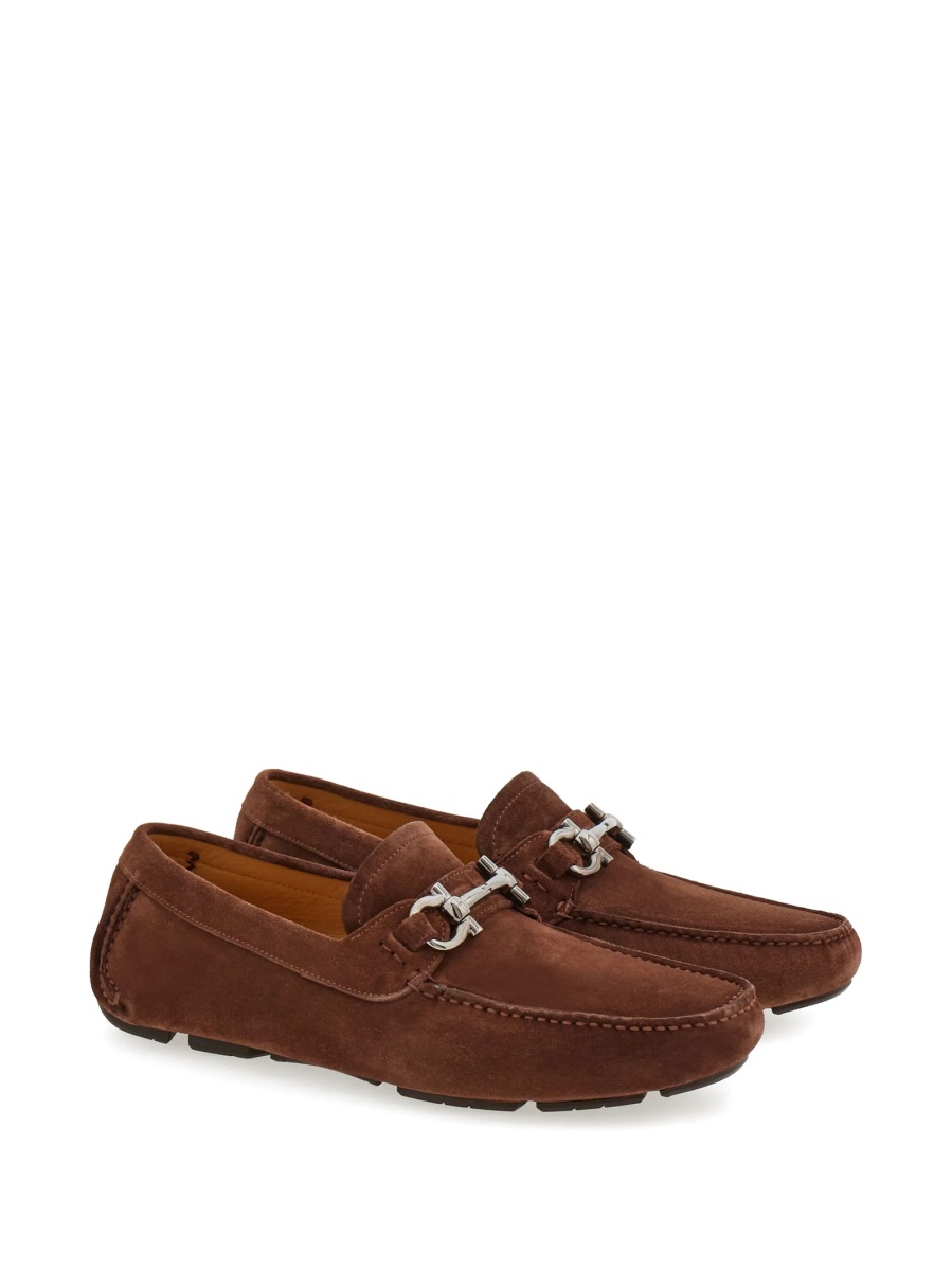 Mocasini Ferragamo gancini maro din piele - Img 2
