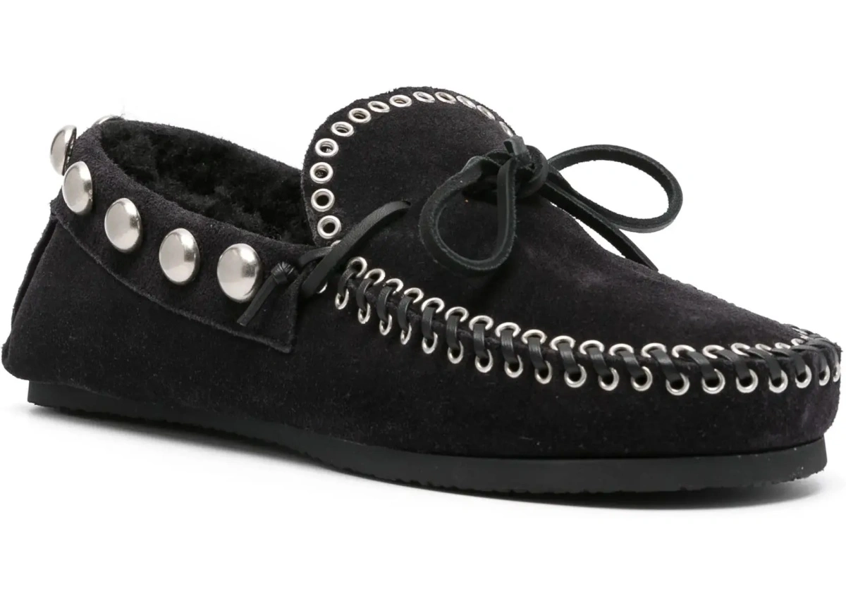 Mocasini Isabel Marant negri din piele intoarsa - Img 5